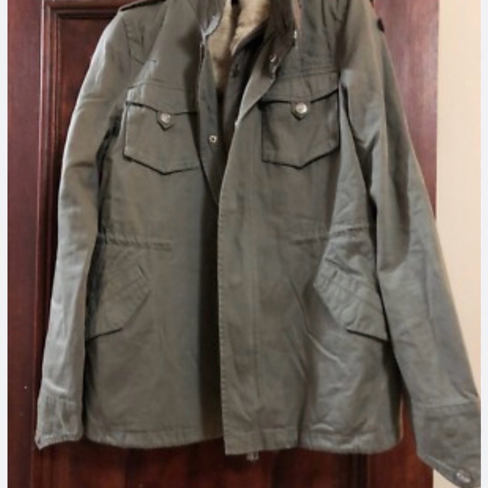 LaRok Utility Jacket XS Olive Green Hooded Military Style Lightweight - Picture 11 of 12